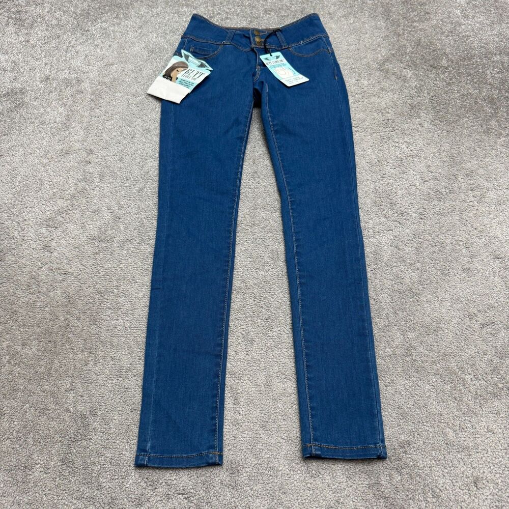 Wax Jean Butt I Love You Skinny Jeans Womens 0 NWT Push Up Stretch Medium Wash